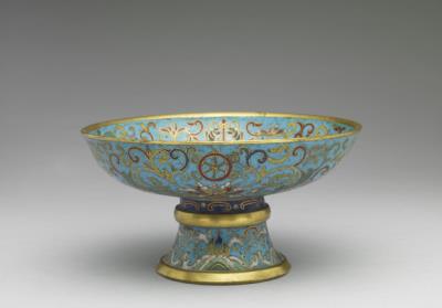 图片[2]-Copper stem bowl in cloisonne enamels, Qing dynasty (1644-1911)-China Archive